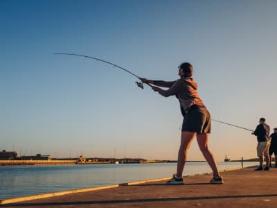 Fiskere Ved Havnen Hvide Sande