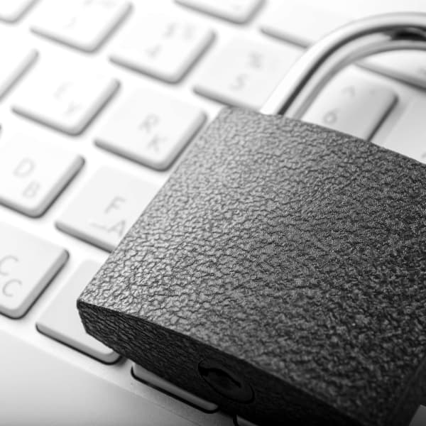 Padlock Lying On The Computer Keyboard ZDDX93E