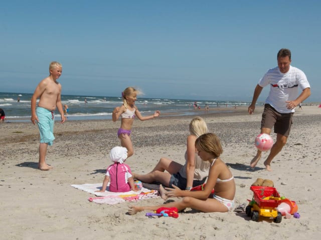 Familie på stranden